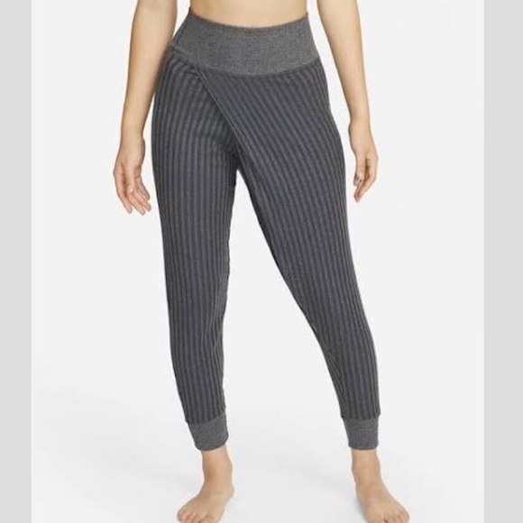 Nike Charcoal Grey Ribbed Joggers - Picture 1 of 8